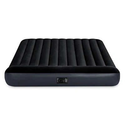 Abbildung von Intex 64150 Luftbett Selbstaufblasend Doppelbett Dura Beam Pillow Rest Classic, mit integrierter Elektropumpe, Geeignet für 2 Person, PVC, Schwarz, 152x203x25 cm