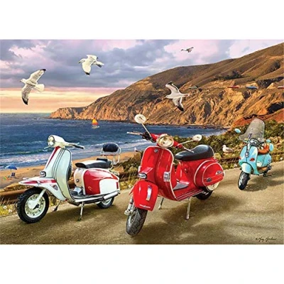 Abbildung von DIY 5D Diamant Malerei Set Vollbohrer Motorroller Motorräder 30x40cm Painting Bilder Crystal Strass Stickerei Kreuzstich Diamond Kits für Home Wall Art Dekoration Q2862