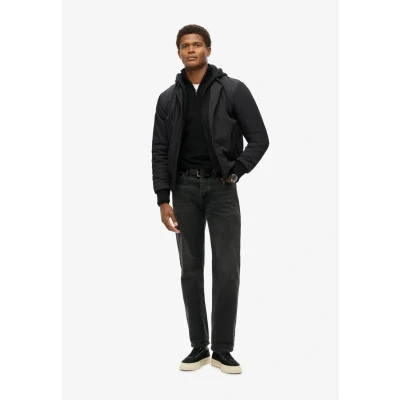 Abbildung von Superdry Military Hooded MA1 Übergangsjacke, Herren, Größe: Small, Jet black