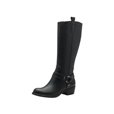 Abbildung von MARCO TOZZI Damen Hohe Stiefel mit Absatz Blockabsatz Reißverschluss, Schwarz (Black), 39 EU