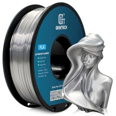 Abbildung von GEEETECH PLA filament 1,75mm Silk Silber für 3d Drucker 1KG Spool