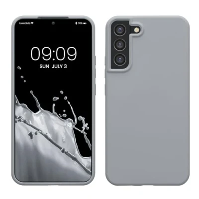 Abbildung von kwmobile Hülle kompatibel mit Samsung Galaxy S22 Plus Silikon Handy Case Handyhülle weiche Oberfläche kabelloses Laden Grau