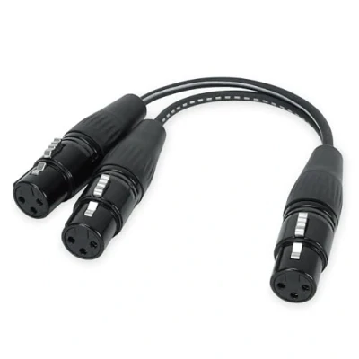 Abbildung von keepdrum YC025 Y Adapterkabel XLR Splitter 2x Buchse zu 1x Audio Adapter Buchse, 25 cm, Kabel