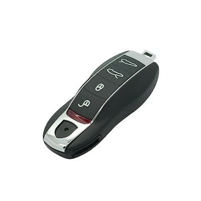 Abbildung von BROVACS Ersatz Schlüsselgehäuse + ungeschnittener Rohling Notfall Einsatzschlüssel, kompatibel mit Porsche, Macan, Boxster, Cayenne, 5 Tasten, Smart Keyless Entry Funkschlüsselgehäuse 4+1 BTN PG923D