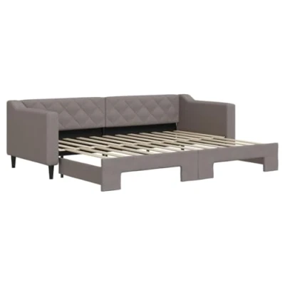 Abbildung von vidaXL Tagesbett, Sofabett Ausziehbar, Gästebett Schlafsofa für Schlafzimmer Wohnzimmer, Ausziehbett Sofa Bettsofa, Modernes Design, Taupe 80x200cm Stoff