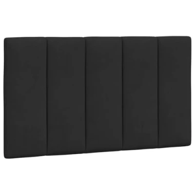 Abbildung von vidaXL Kopfteil Kissen, Kopfteilkissen mit Linien Design, Bett Kopfkissen Klettverschlüssen auf Rückseite, Kopfteilpolster Kopfpolster, Schwarz 80cm Samt