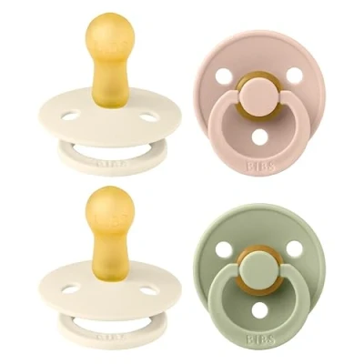 Abbildung von BIBS Colour Schnuller 4er Pack, BPA frei, Kirschform Nippel. Naturkautschuk/Latex, Hergestellt in Dänemark. 6 18 Monate (4er Pack), Ivory Mix