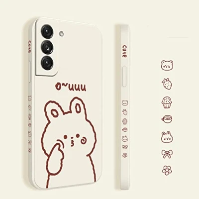 Abbildung von Bunny Phone Case für Samsung Galaxy S22 S21 S20 FE S10 Note 20 10 Ultra Plus A72 A52 A32 A71 A51 A31 A21S 4G 5G Cover, weiß1, für   S10E