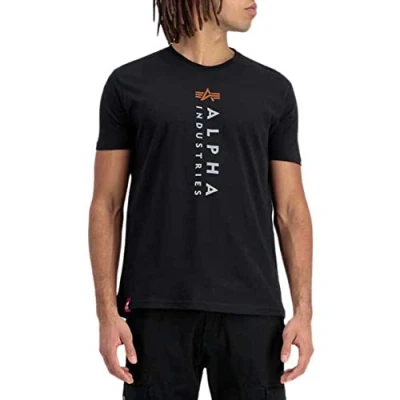 Abbildung von Alpha Industries Print T Tshirt print, Herren, Größe: Medium, Black