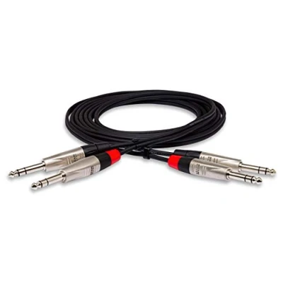 Abbildung von Hosa HSS 005X2 REAN Neutrik Verbindungskabel (4x 6,3mm Klinke, 1,5m, Paarpreis) silber