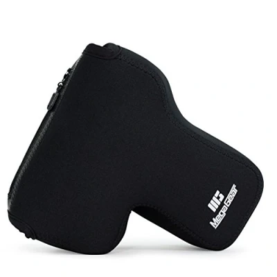 Abbildung von MegaGear MG089 Canon EOS 2000D, 4000D, 800D (18 55 mm), 1300D, 100D, 700D Ultraleichte Kameratasche aus Neopren Schwarz