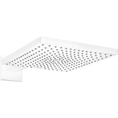 Abbildung von hansgrohe Duschkopf Raindance E 300 Regendusche (Kopfbrause für Wandanschluss) Mattweiß, 300x300 mm (Wandanschluss)