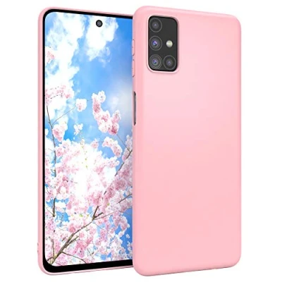Abbildung von EAZY CASE Handyhülle Silikon mit Kameraschutz kompatibel Samsung Galaxy M31s in Rosa, Ultra dünn, Slimcover, Silikonhülle, Hülle, Softcase, Backcover