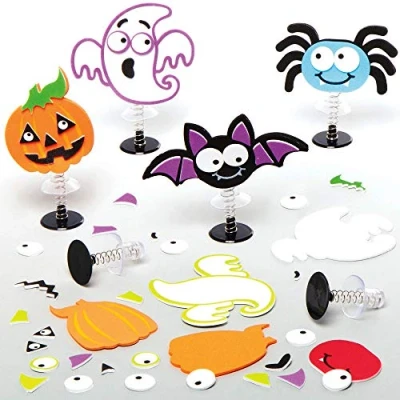Abbildung von Baker Ross AX223 Halloween Hüpf Figuren Bastelset für Kinder 8 Stück, Saisonale Kreativsets und Bastelbedarf zum Basteln Dekorieren zur Winterzeit, Hüpf, Mittel