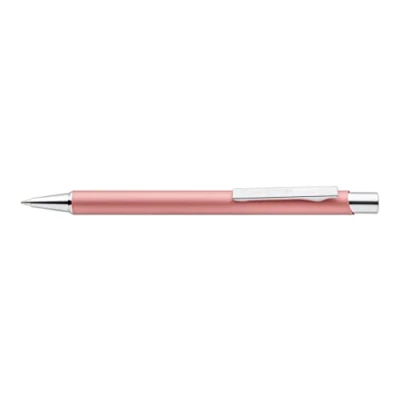 Abbildung von STAEDTLER Druckkugelschreiber elegance, Metallschaft, langlebig, auswechselbare M Mine, dokumentenecht, Schreibfarbe blau, 10 Kugelschreiber in rosé im Kartonetui, 421 45 20