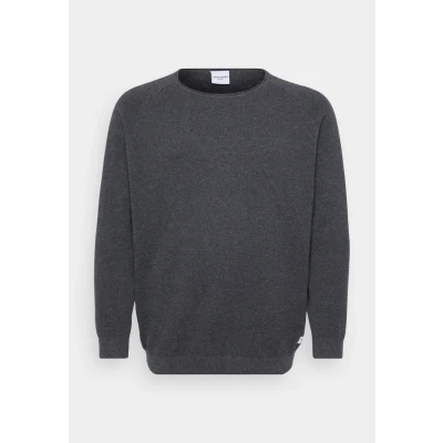 Abbildung von Jack &amp; Jones Jjehill CREW NECK Strickpullover, Herren, Größe: 4XL, Dark grey melange