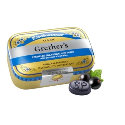 Abbildung von Grethers Blackcurrant Gold zuckerhaltig Pastillen Dose