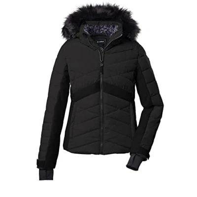 Abbildung von Killtec Damen Ksw 210 Wmn Qltd Jckt Skijacke Jacke in Daunenoptik mit abzippbarer Kapuze und Schneefang, Schwarz, 40 EU