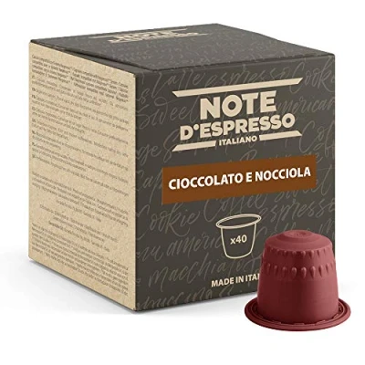 Abbildung von Note D&#039;Espresso Haselnuss Schokolade Kapselmaschinen ausschließlich kompatibel mit NESPRESSO 40 caps
