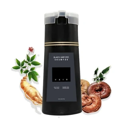 Abbildung von Mildes natürliches Haarfärbeshampoo,Hair Dye Shampoo,Sanftes Instant Shampoo für Männer und Frauen,Hair 3 in 1,Hair Color Haarpflege (Schwarz)
