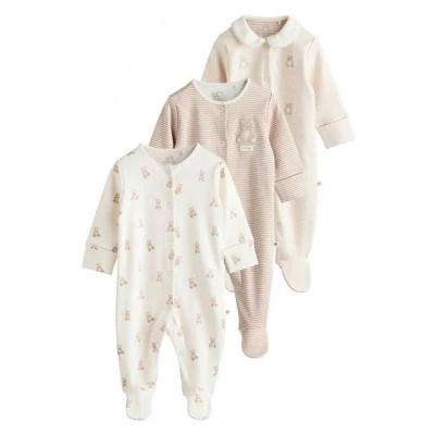 Abbildung von Next BEAR 3 PACK Strampler für Kinder, Größe: 68, Neutral