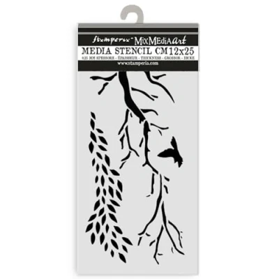 Abbildung von Stamperia Thick Stencils for Scrapbooks, Albums, Cards, Bullet Journalling, and More, Flexible Material, Easy to Clean, Perfect Hobbies, Crafts Gifting (Dewdrops, Branches)