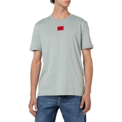 Abbildung von HUGO Diragolino Tshirt print, Herren, Größe: Medium, Open grey