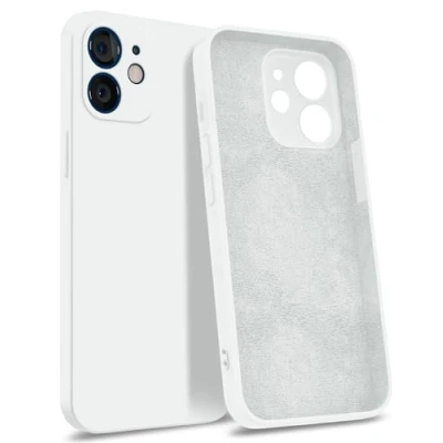 Abbildung von MyGadget Hülle kompatibel mit iPhone 12 [ 4 Layer Struktur Schutzhülle ] Gummierte Handyhülle Soft Inlay &amp; Hardcase Cover außen Weiß