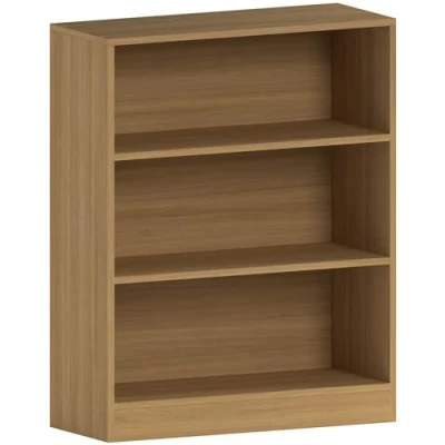 Abbildung von Vida Designs Cambridge Bücherregal mit 3 Ebenen, niedrig, Eiche, Holz Regaleinheit für Büro, Wohnzimmermöbel, 75 x 60 24 cm