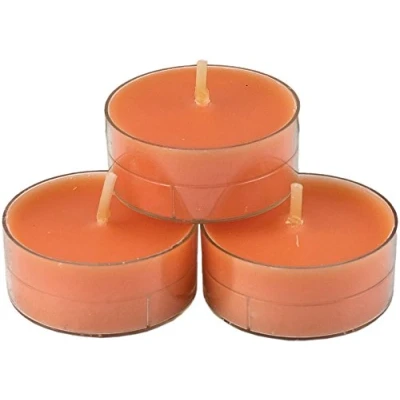 Abbildung von nk candles 20 dänische Teelichter farbig durchgefärbt, Auswahl, von Nordlicht Kontor (Orange)