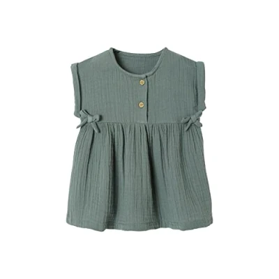 Abbildung von Vertbaudet Mädchen Baby Kleid, Musselin grün 68