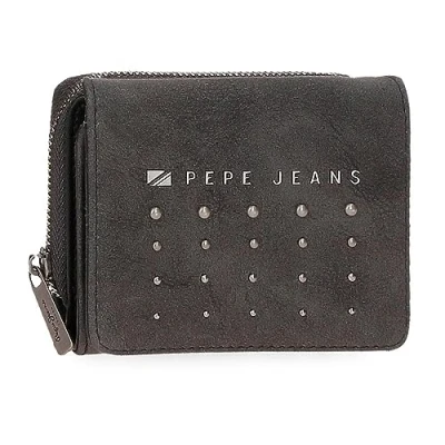 Abbildung von Pepe Jeans Holly Geldbörse mit Schwarz 10x8x3 cm Kunstleder, Schwarz, Talla única, Brieftasche