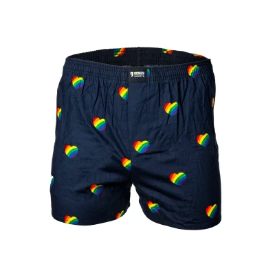 Abbildung von Happy Shorts Wijde Pride Regenboog Hartjes Boxershorts, Herren, Größe: XL, Blue