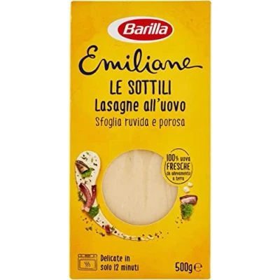 Abbildung von 6x Barilla Emiliane Lasagne &quot;Le sottili&quot; all&#039;uovo Nudeln mit ei 500g
