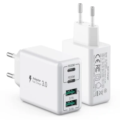 Abbildung von [2 Stück] USB C Ladegerät 40W, 4 Port Block, Schnellladeblock Dual PD+QC Wandstecker Multiport Typ Kompatibel mit iPhone 12/13/14/15/Pro Max/XS/XR/8/7/Samsung/Tablet