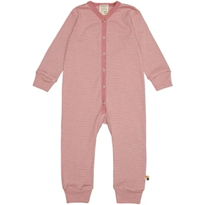 Abbildung von loud + proud Overall Ringel Pyjama für Kinder, Größe: 86/92, Malve