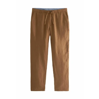 Abbildung von Next Drawstring Regular FIT Stoffhose, Herren, Größe: 40x31, Rust brown
