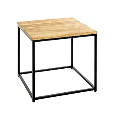 Abbildung von HAKU Möbel Beistelltisch Eiche, schwarz, Massivholz, Metall Maße: B 45 cm x H T cm, Style: Modern