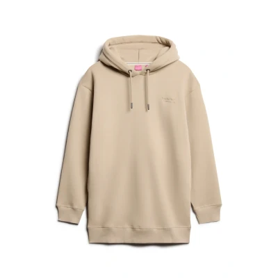 Abbildung von Superdry Essential Hoodie Freizeitkleid, Damen, Größe: XXS/XS, Beige