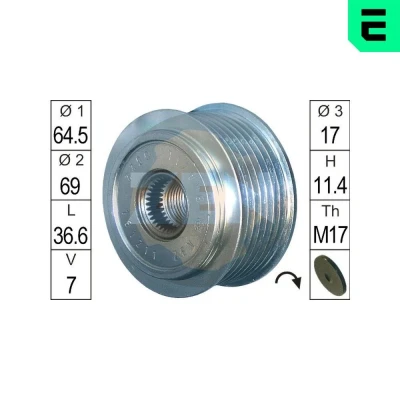 Abbildung von ERA ZN5522 Freilauf Lichtmaschine NISSAN: Pathfinder 3, NP300 Navara Pickup