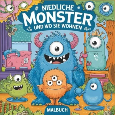 Abbildung von Mahlbuch: Niedliche Monster und wo sie Zuhause sind: Eine zauberhafte Reise durch die Welt der kleinen