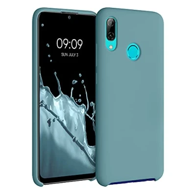 Abbildung von kwmobile Hülle kompatibel mit Huawei P Smart (2019) Silikon Handy Case Handyhülle weiche Oberfläche kabelloses Laden Arctic Night