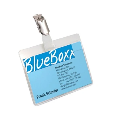 Abbildung von Durable Namensschild (mit Clip, 60 x 90 mm, Kunststoff) Packung à 25 Stück, transparent, 810619