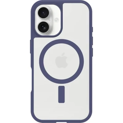 Abbildung von OtterBox Sleek Series MagSafe Hülle für iPhone 16, stoßfest, sturzsicher, ultraschlank, schützende Hülle, Getestet nach Militärstandard, Transparent/Lila, Keine Einzelhandelsverpackung