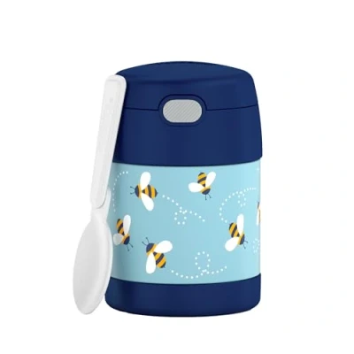 Abbildung von RMOVR THERMOS kids FUNTAINER FOOD JAR 0,30l, bees, Thermobehälter für Essen mit Löffel Kinder, 5 h heiß / 7 kalt, absolut dicht Suppe, Müsli, Pause