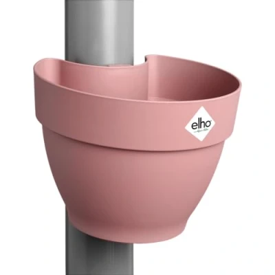 Abbildung von elho Vibia Campana Fallrohrpflanzgefäss 40 Blumentopf für Regenrohr vertikaler Garten 100% recyceltem Plastik Ø 21.6 x H 16.3 cm Rosa/Puderrosa