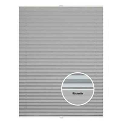 Abbildung von ondeco Plissee Thermo ohne Bohren mit Klemmträger,Sonnenschutz für Fenster innen, lichtschutz und Blickdicht, Faltrollo Sichtschutz Tür, Jalousie Rollo leicht verdunkelnd Silber 70x210 cm
