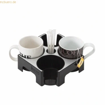 Abbildung von ALBA Spender Universal Kaffeepads Aluminium Grau Metall und schwarz, Aluminium, Gris métal et Noir, 20,6 x 6 cm