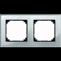 Abbildung von Merten 489260 M PLAN Echtglasrahmen, 2fach, Diamantsilber
