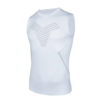 Abbildung von AMZSPORT Herren Kompressions Tanktop Ärmellos Funktionsshirts Baselayer Unterhemd Weiß XL